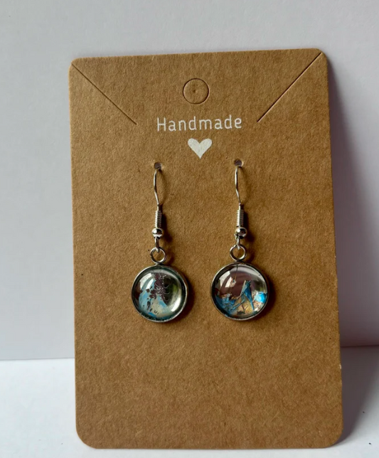 Silver Mist Earrings Handmade Eco-conscious | Silvery Blue Stainless Steel Earrings