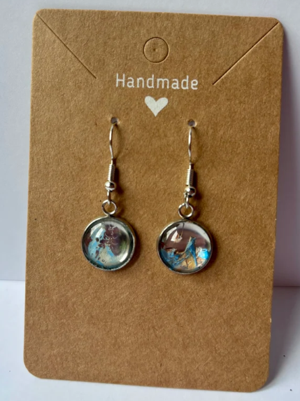 Silver Mist Earrings Handmade Eco-conscious | Silvery Blue Stainless Steel Earrings
